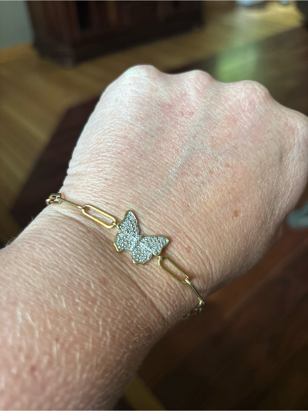 Gold Butterfly Crystal Bracelet - Women's Jewelry